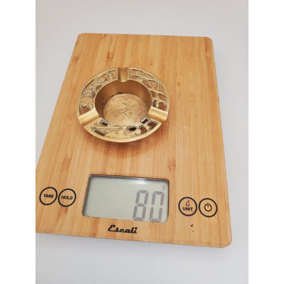 Vintage Solid Brass Ashtray Multi Floral Patterns 1970's Vintage Brass Ashtray - - Picture 6 of 10